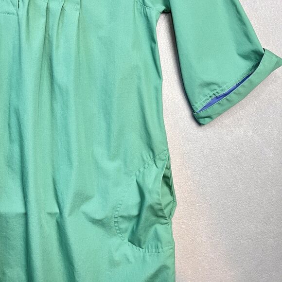 VTG HORCHOW Shirt Dress Womens Sz 14 Green Collared 3/4 Sleeve Button Front 80s - Picture 6 of 7